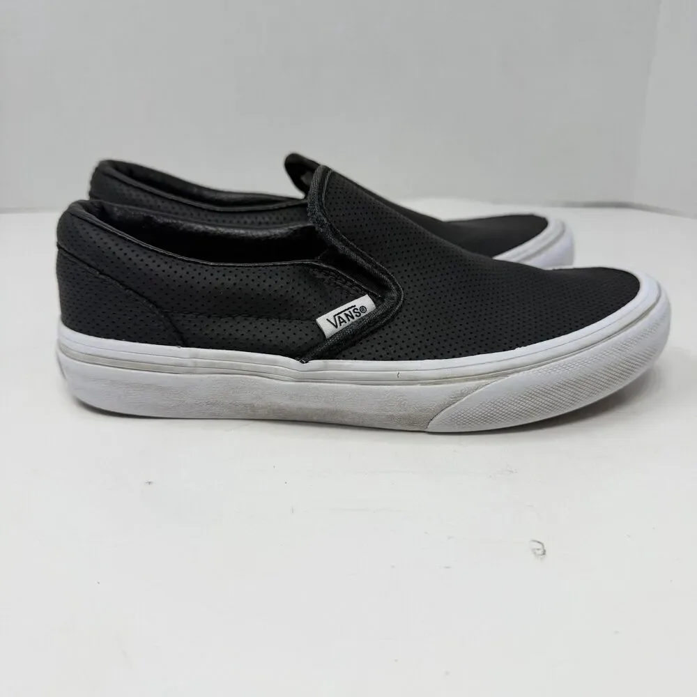 Vans Asher Perforated Kids Size 2.0 Slip-On Shoes Black 4200025664